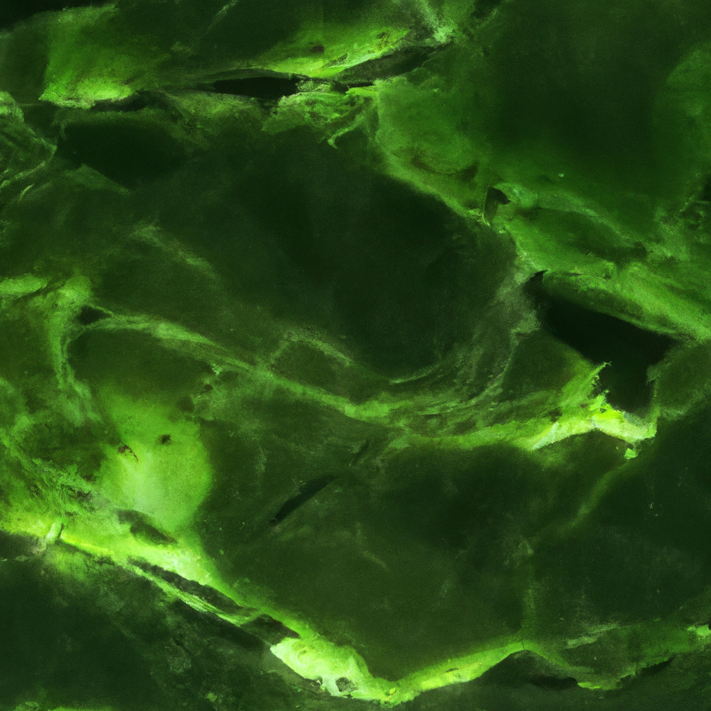 Green marble rock texture background with natural veins, soft glow, landscape banner